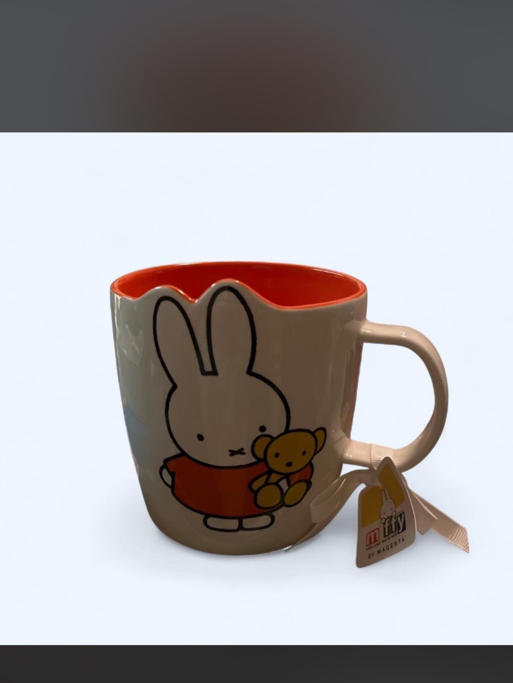 Orange  Miffy Ceramic Mug in Cream with Orange Interior